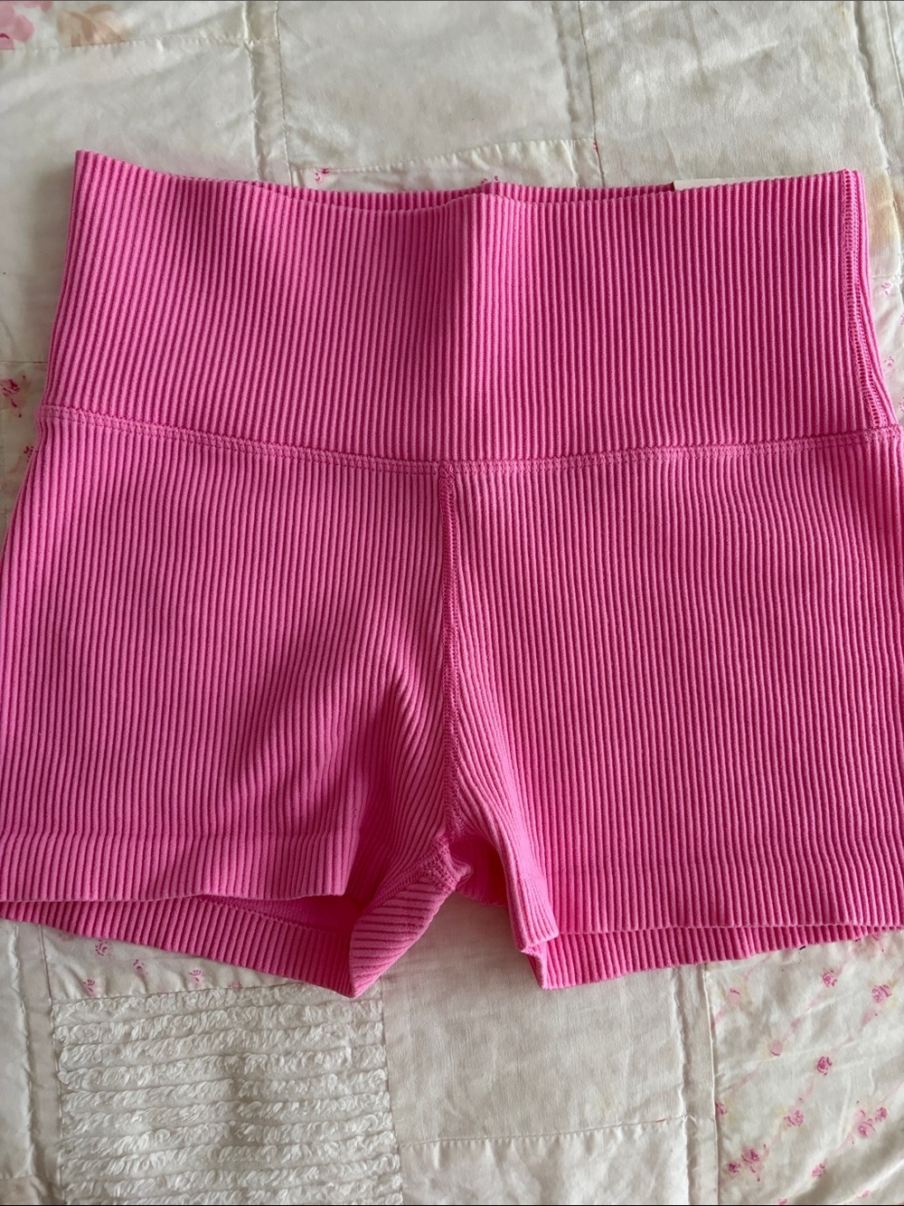 Offline by Aerie High-Waist Ribbed Women’s Bike Shorts - Pink NWT